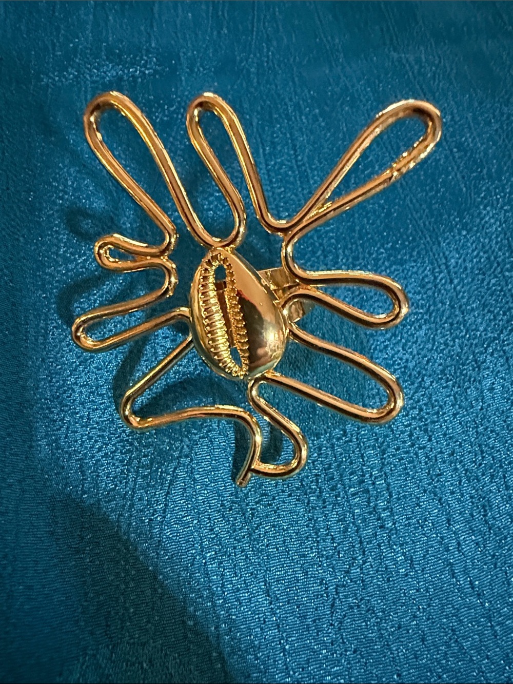 Huge gold abstract ring